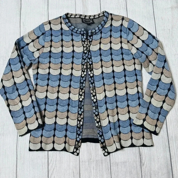Intiwara 100% Algodon Pima‎ Cotton Multicolor Blue Brown Sweater Size Small - Picture 1 of 4